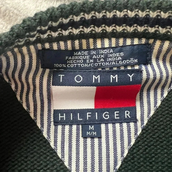 NWT Mens vintage Tommy Hilfiger oversized crewneck sweater size mediumdark green - Picture 4 of 4